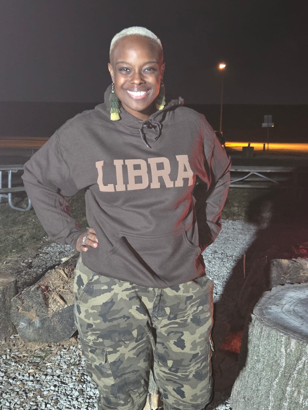 Customer photo review of Chocolate Zodiac Puff Hoodie
