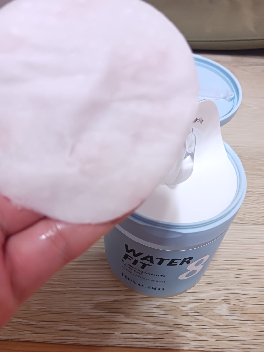 Customer photo review of Reve:am Water-Fit 8-Layer Moisture Pad 60ea