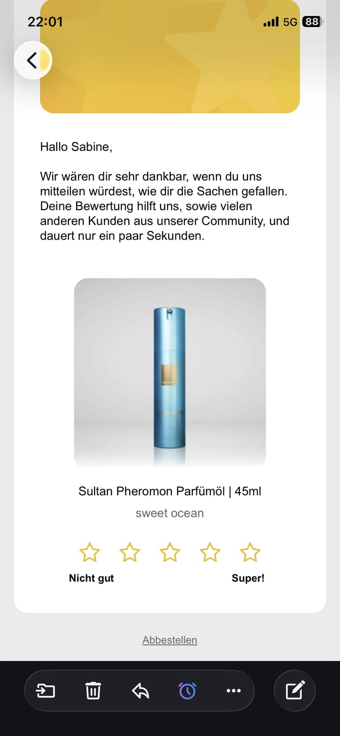 Customer photo review of Sultan Pheromon Parfümöl | 45ml