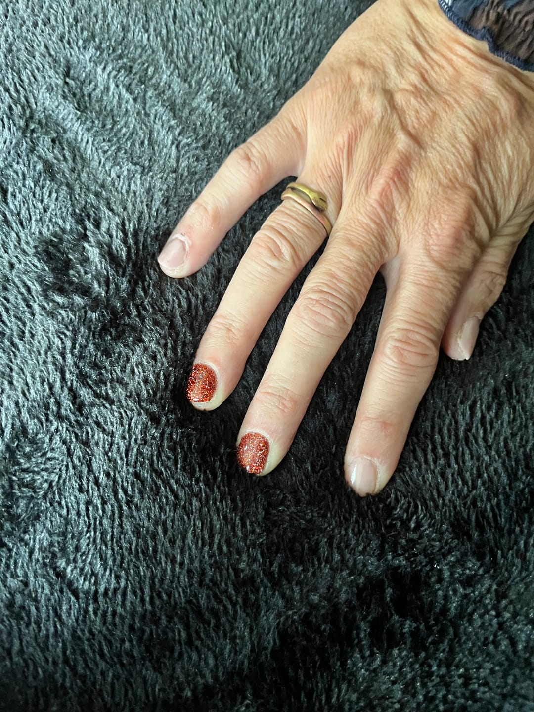 Customer photo review of Copper Sparkle Dipping Powder