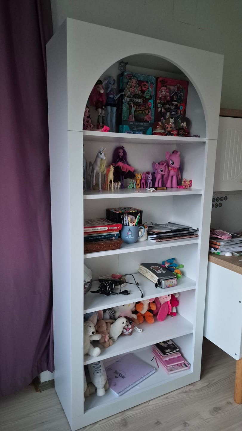 Customer photo review of Rani HC116 Kitaplık 6 Raflı Çalışma Odası Kütüphane Modern Duvar Rafı Beyaz