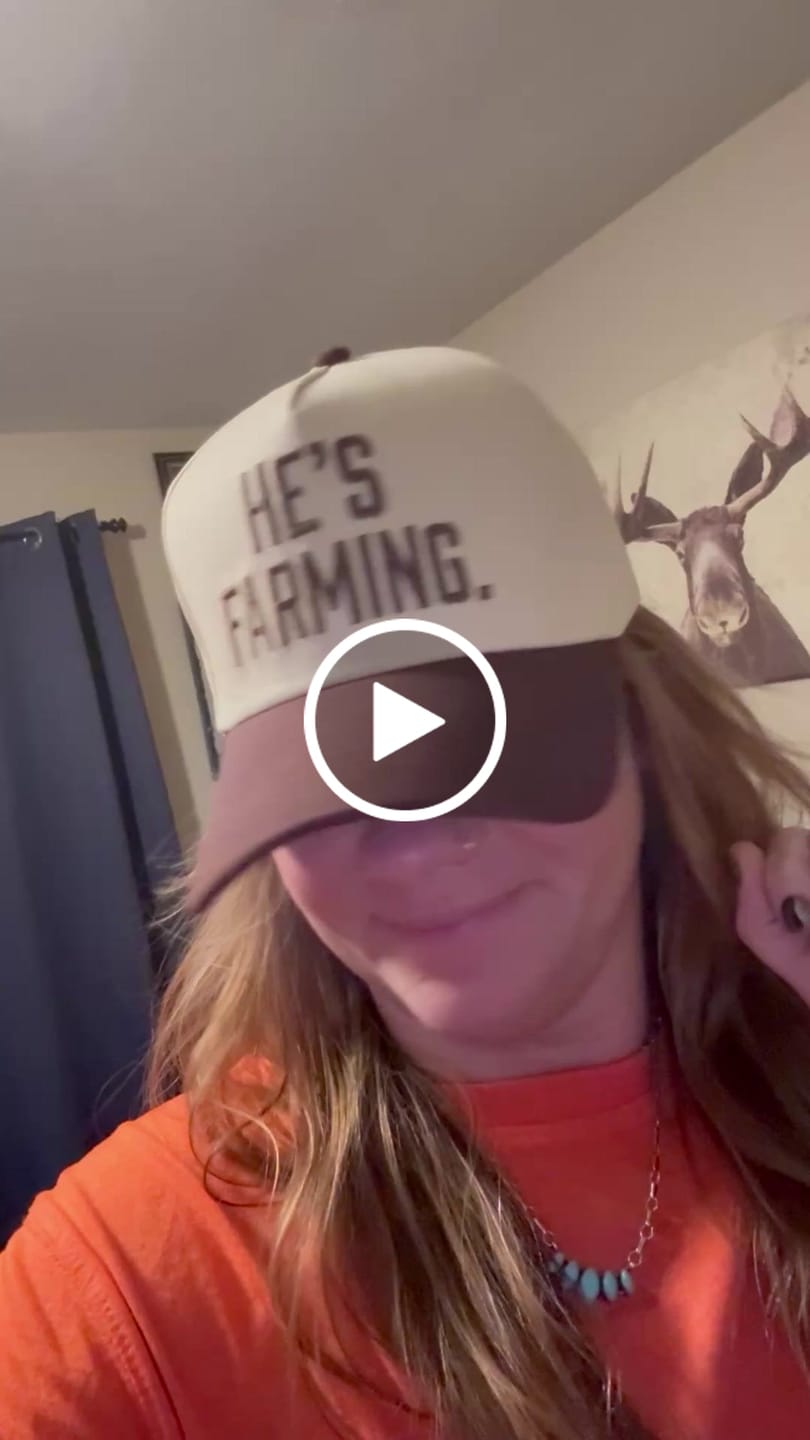 Customer video review of HE'S FARMING Embroidered Two-Tone Trucker Hat
