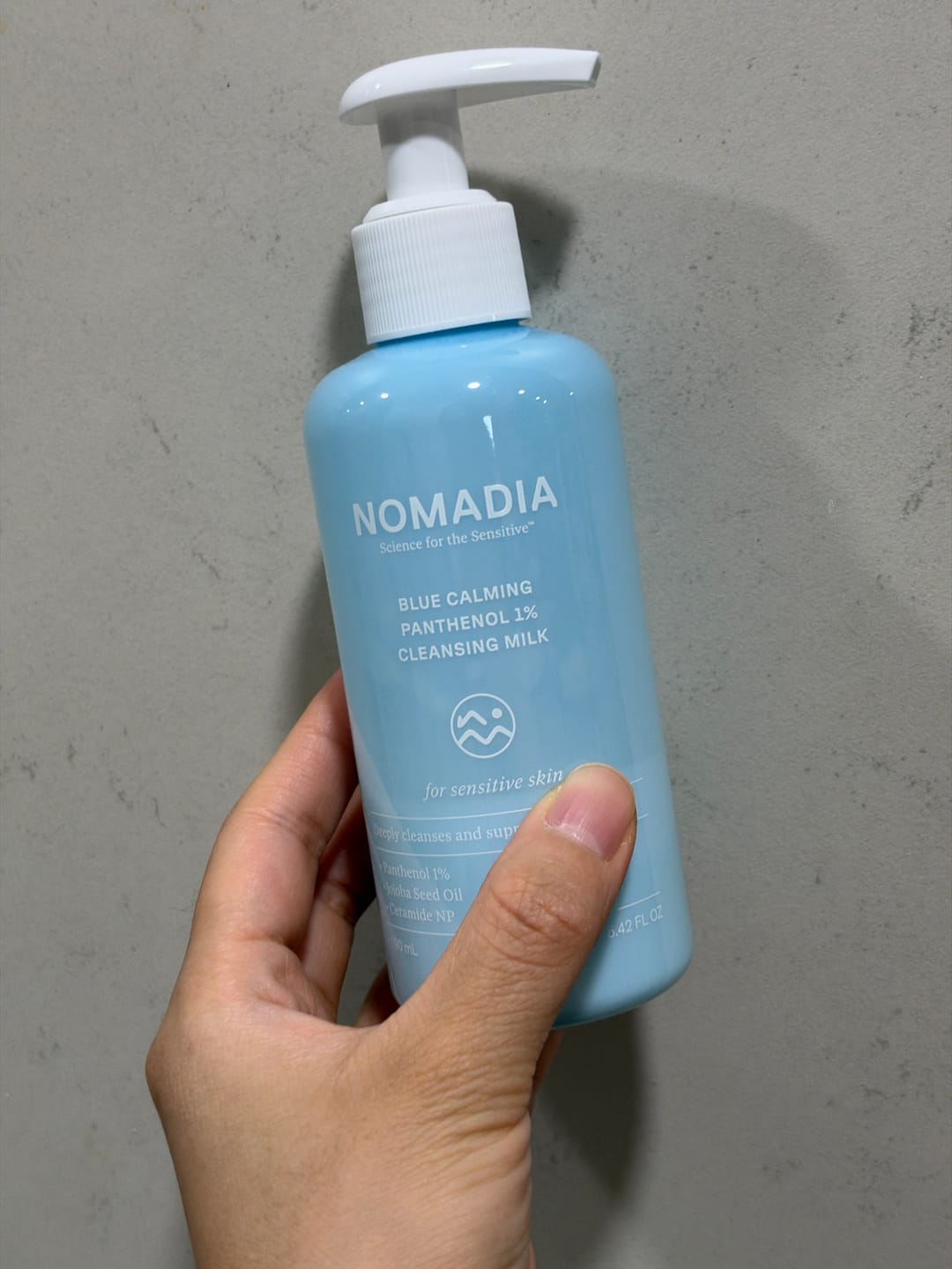 Customer photo review of Nomadia Blue Calming Panthenol 1% Cleansing Milk 190ml
