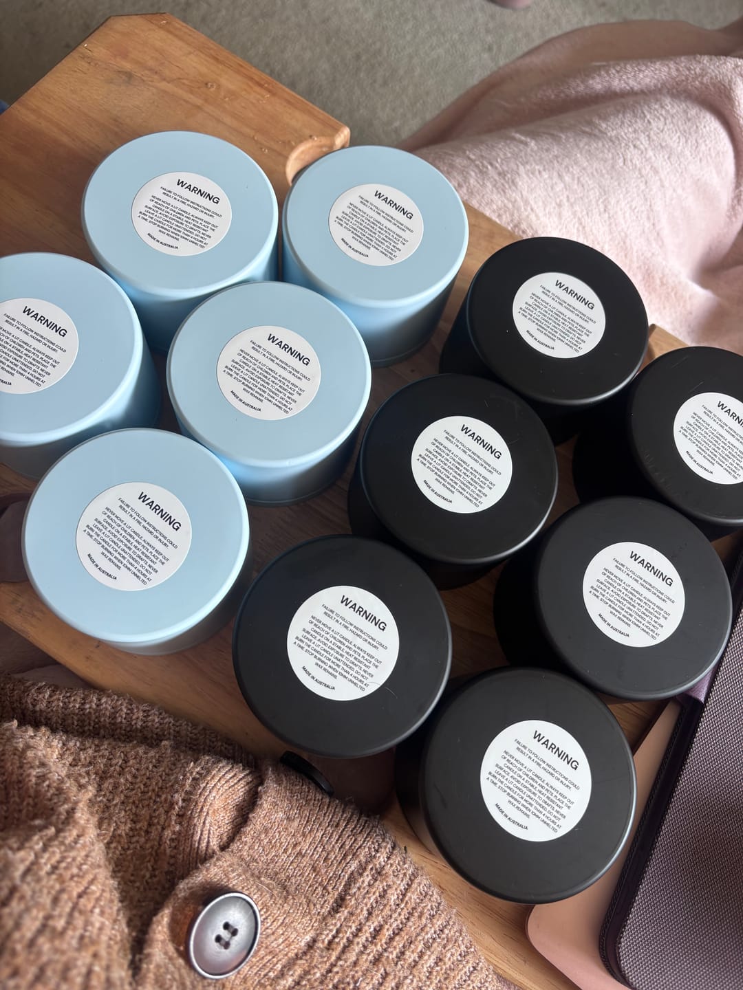 Customer photo review of 40mm Gloss Candle Warning Labels