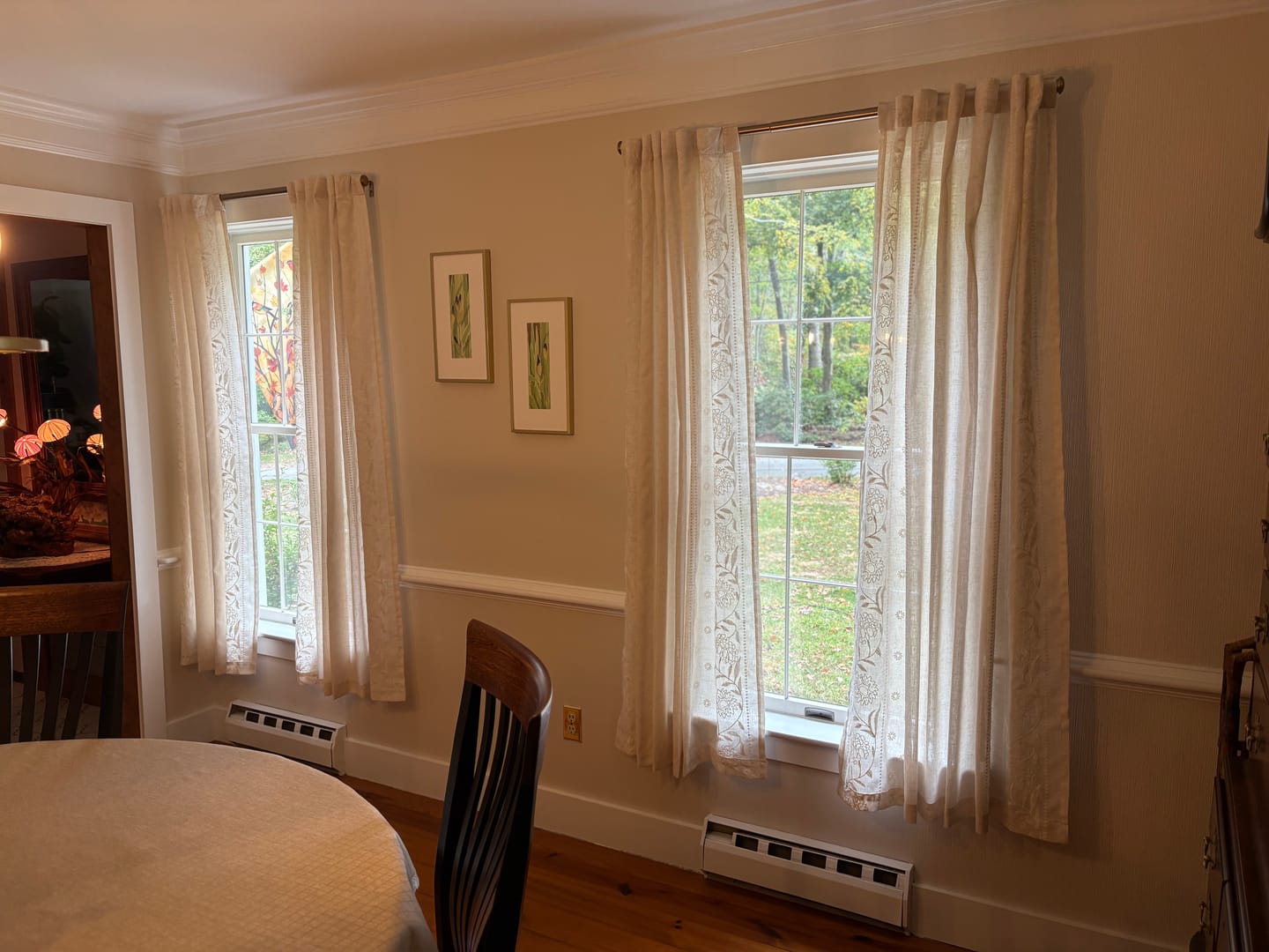 Customer photo review of Hydrangea Embroidered Linen Curtains (2 Panels)
