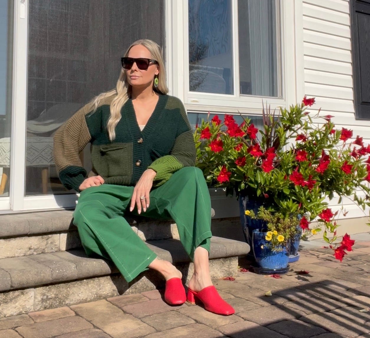 Customer photo review of Carnival Chunky Cardigan, Pine