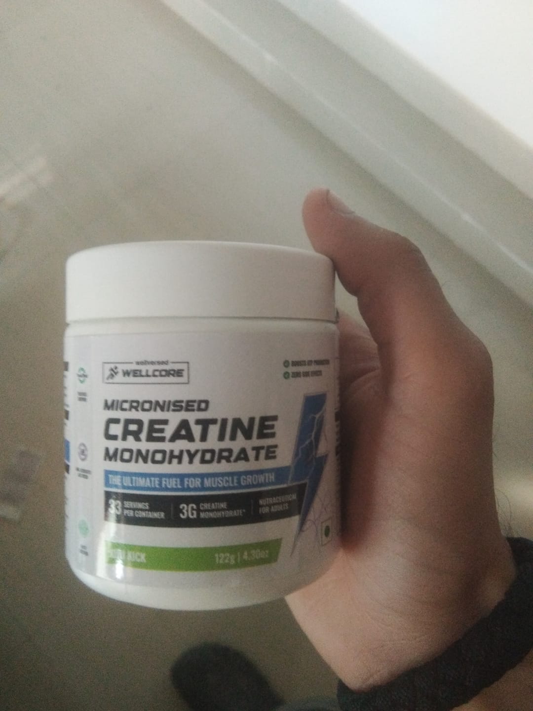 Customer photo review of Wellcore - Pure Micronised Creatine Monohydrate | Kiwi Kick (122g, 33 servings)