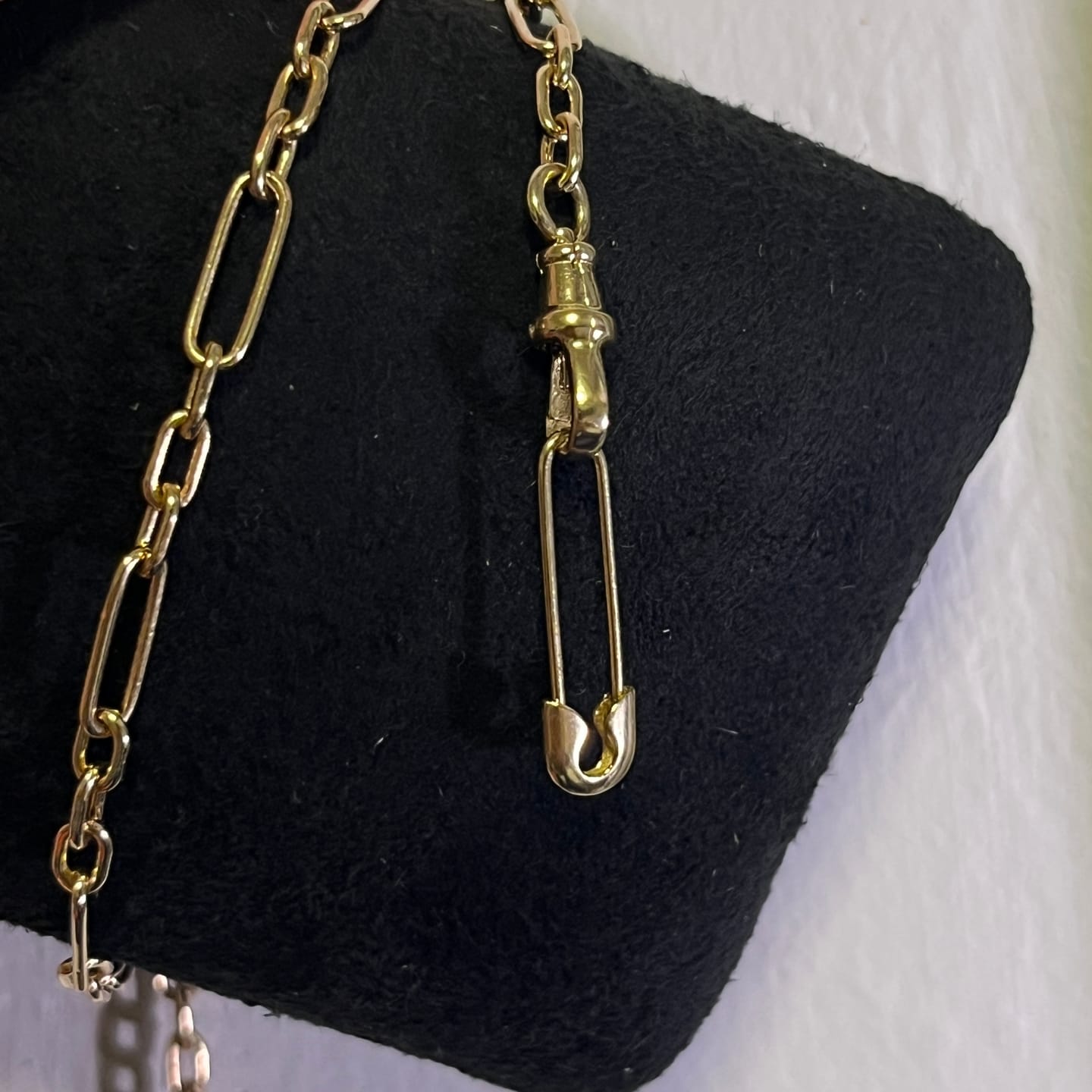 Customer photo review of 14K Single Safety Pin