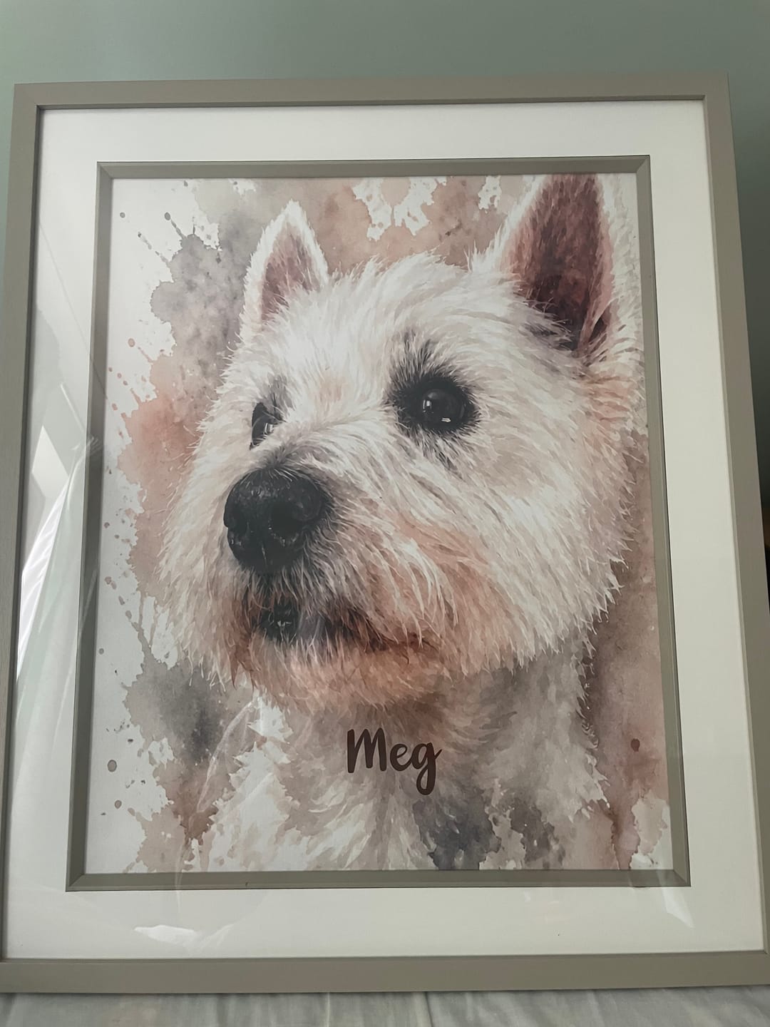 Customer photo review of Personalised Poster - Watercolour Realistic Portrait