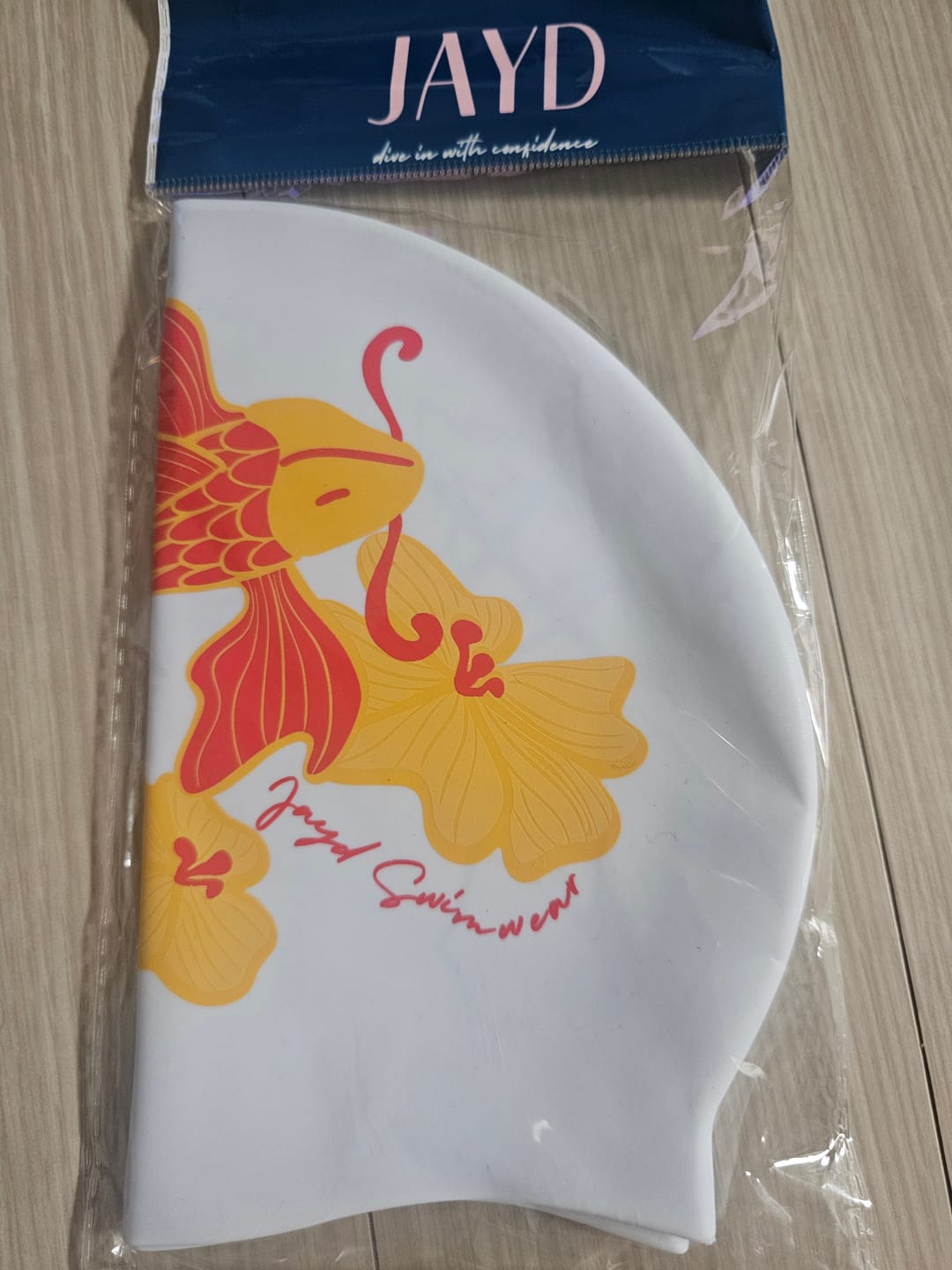 Customer photo review of JAYD Swim Cap - Lucky Koi