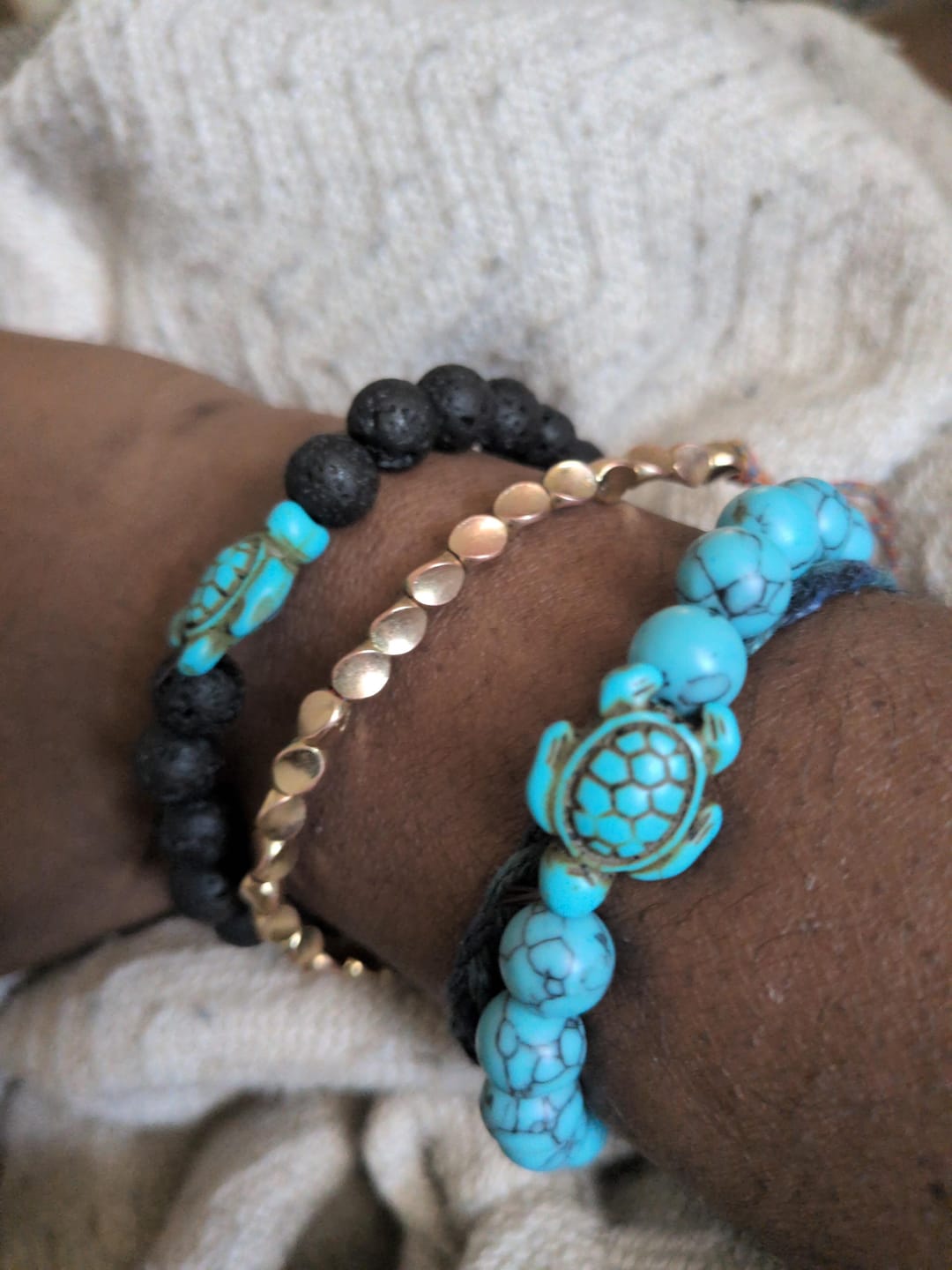 Customer photo review of Tibetan Copper Beads Bracelet