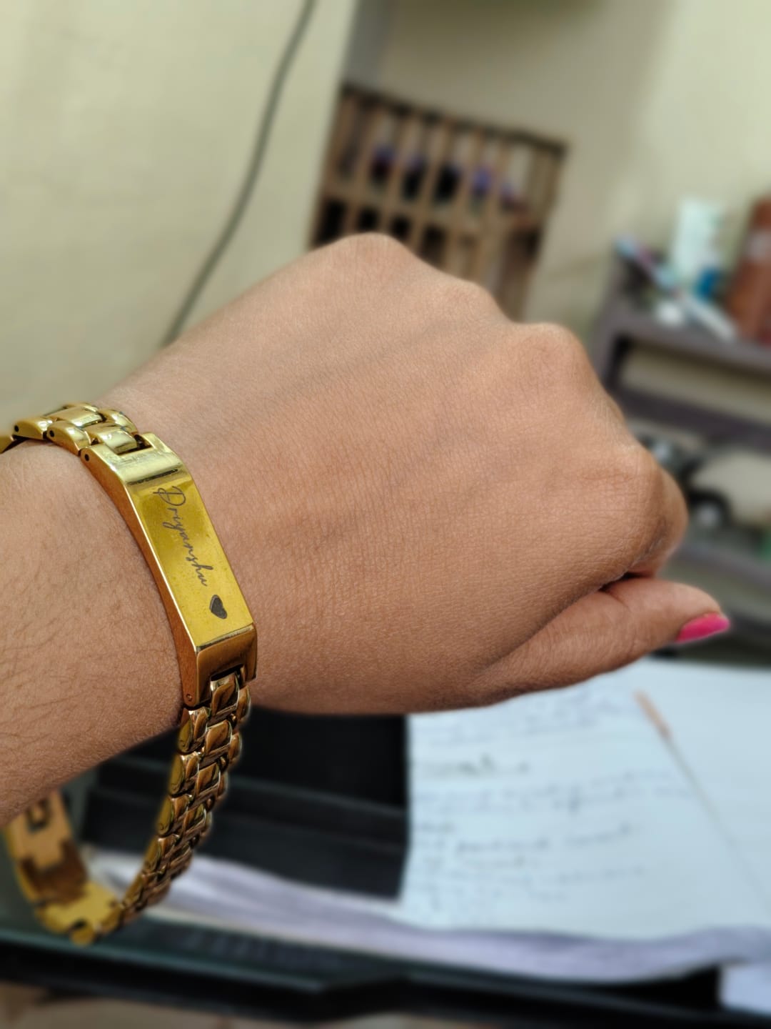 Customer photo review of Personalised Stark Bracelet