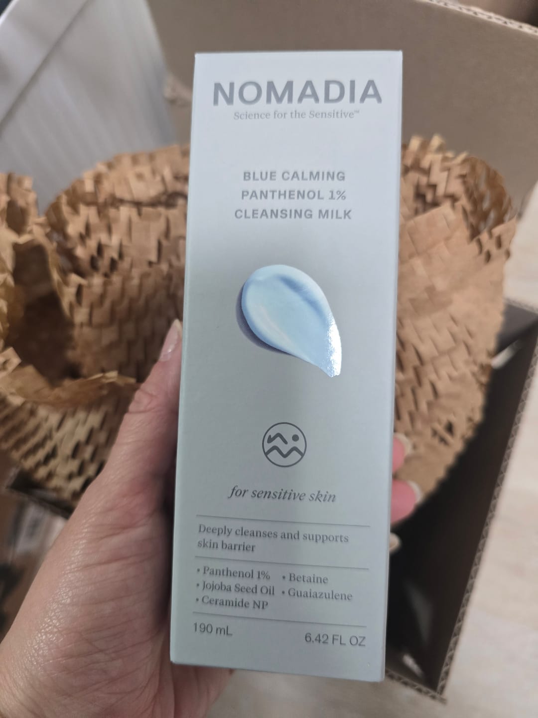 Customer photo review of Nomadia Blue Calming Panthenol 1% Cleansing Milk 190ml