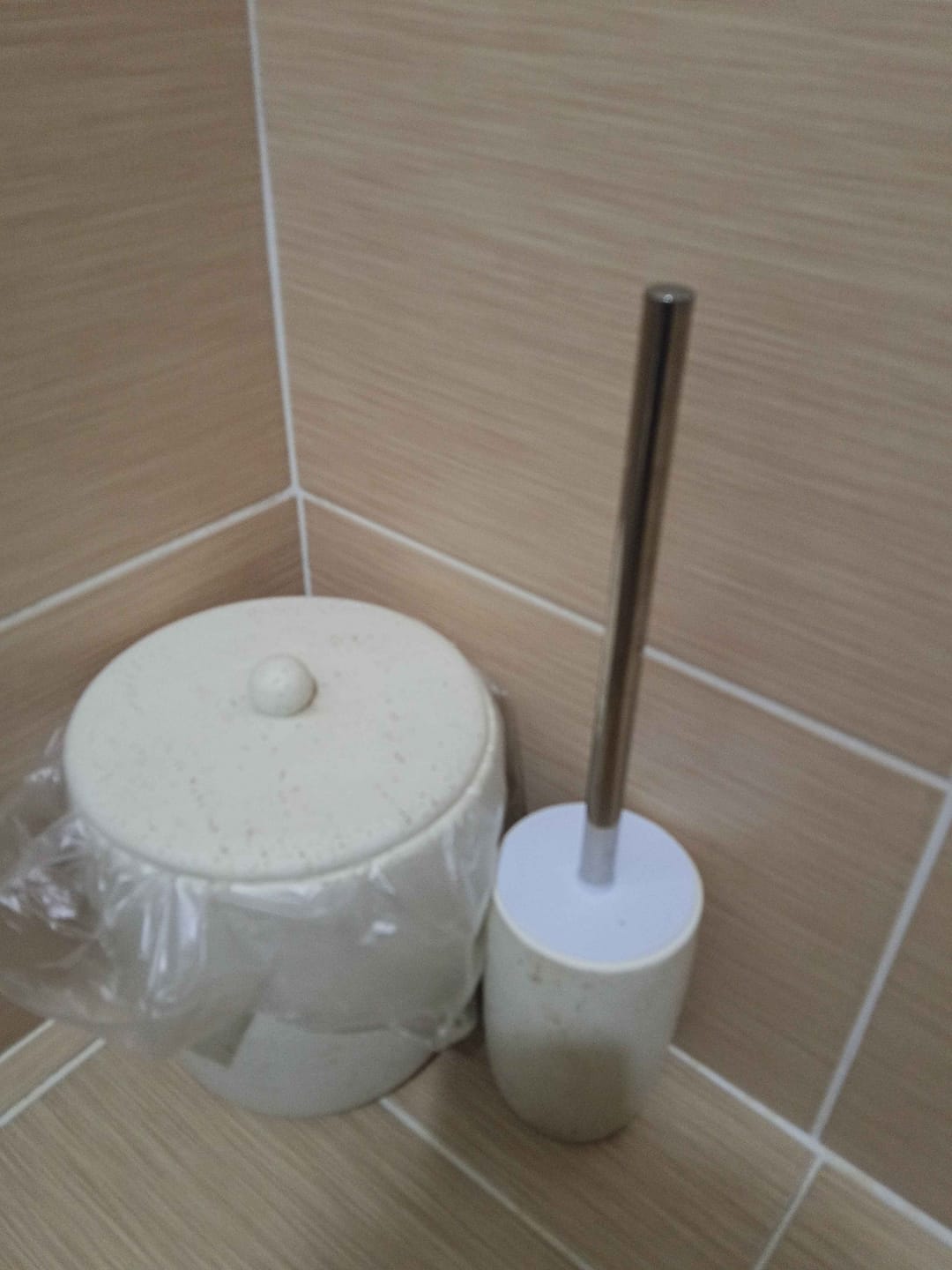 Customer photo review of Travertine 5 Parça Banyo Seti Açık Bej
