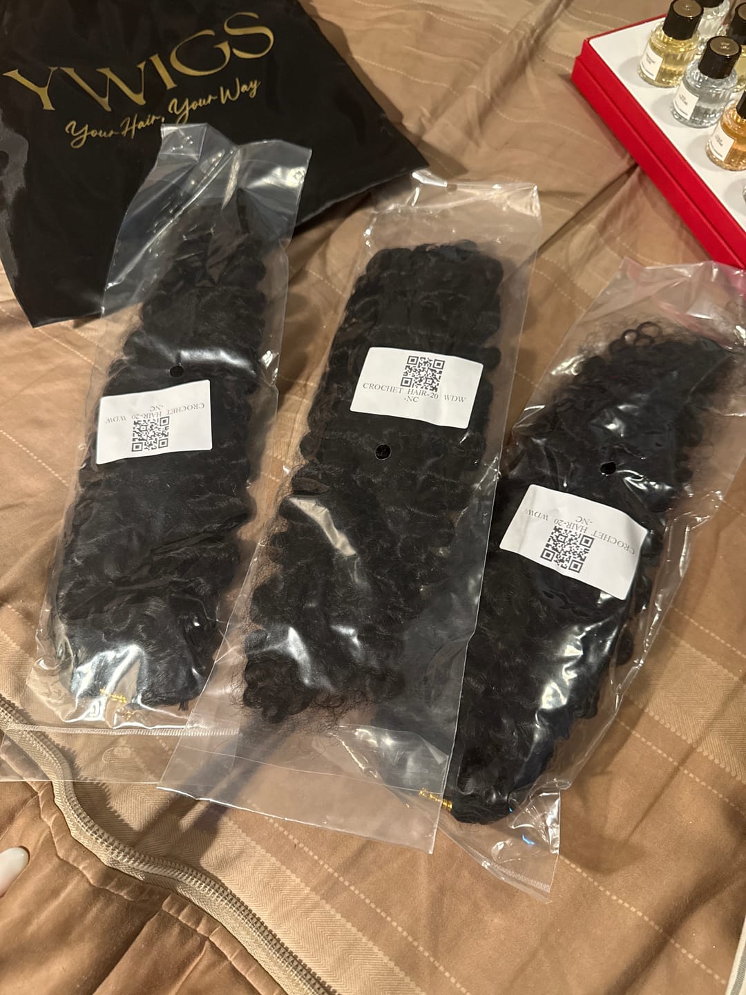 Customer photo review of Water Deep Wave Feather Crochet Hair