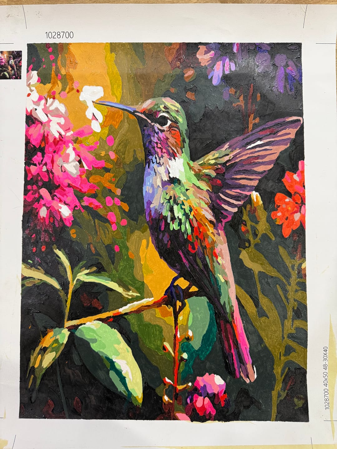 Customer photo review of Hummingbird I (Paint by Numbers)