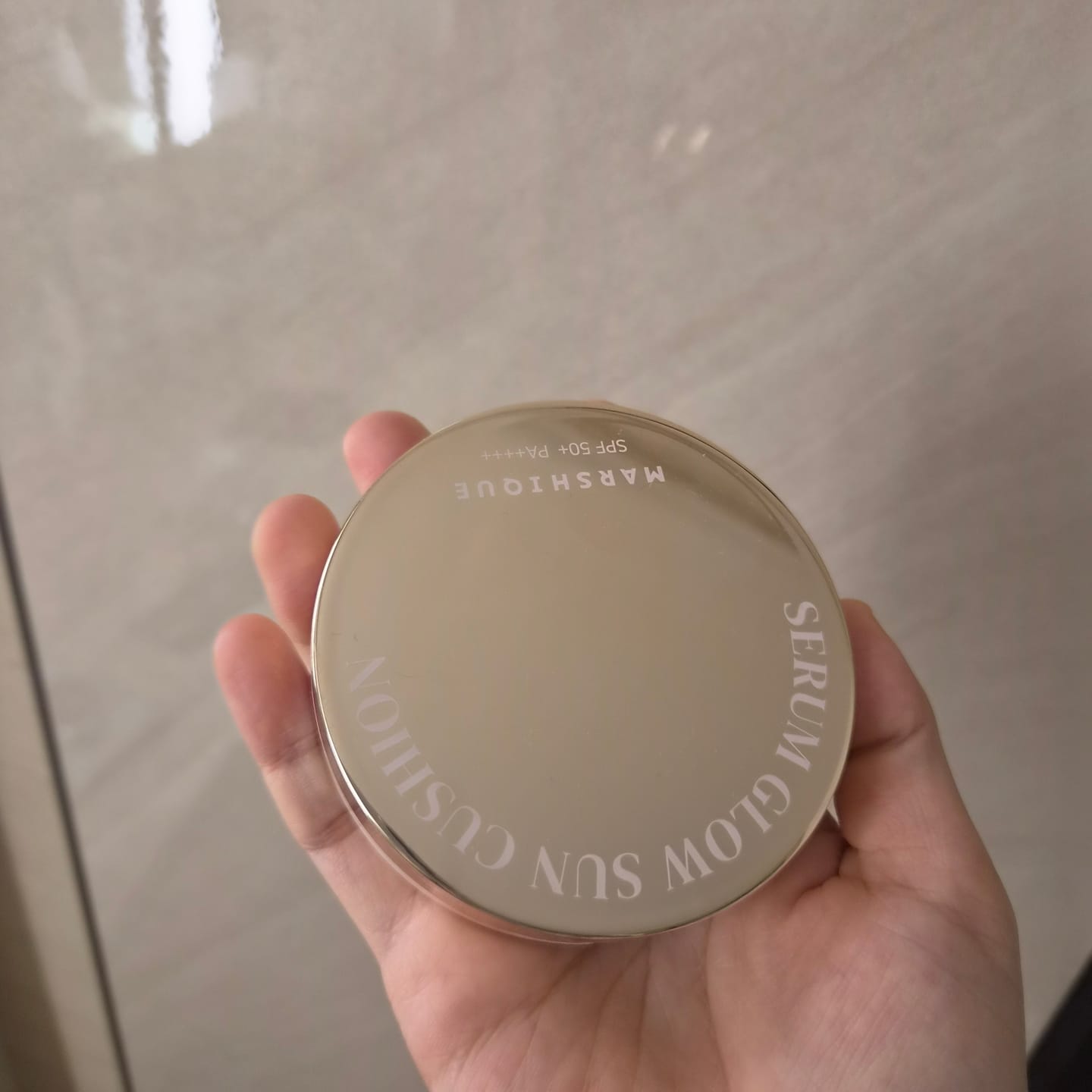 Customer photo review of MARSHIQUE Serum Glow Tone-up Sun Cushion SPF50+/PA++++ 12g