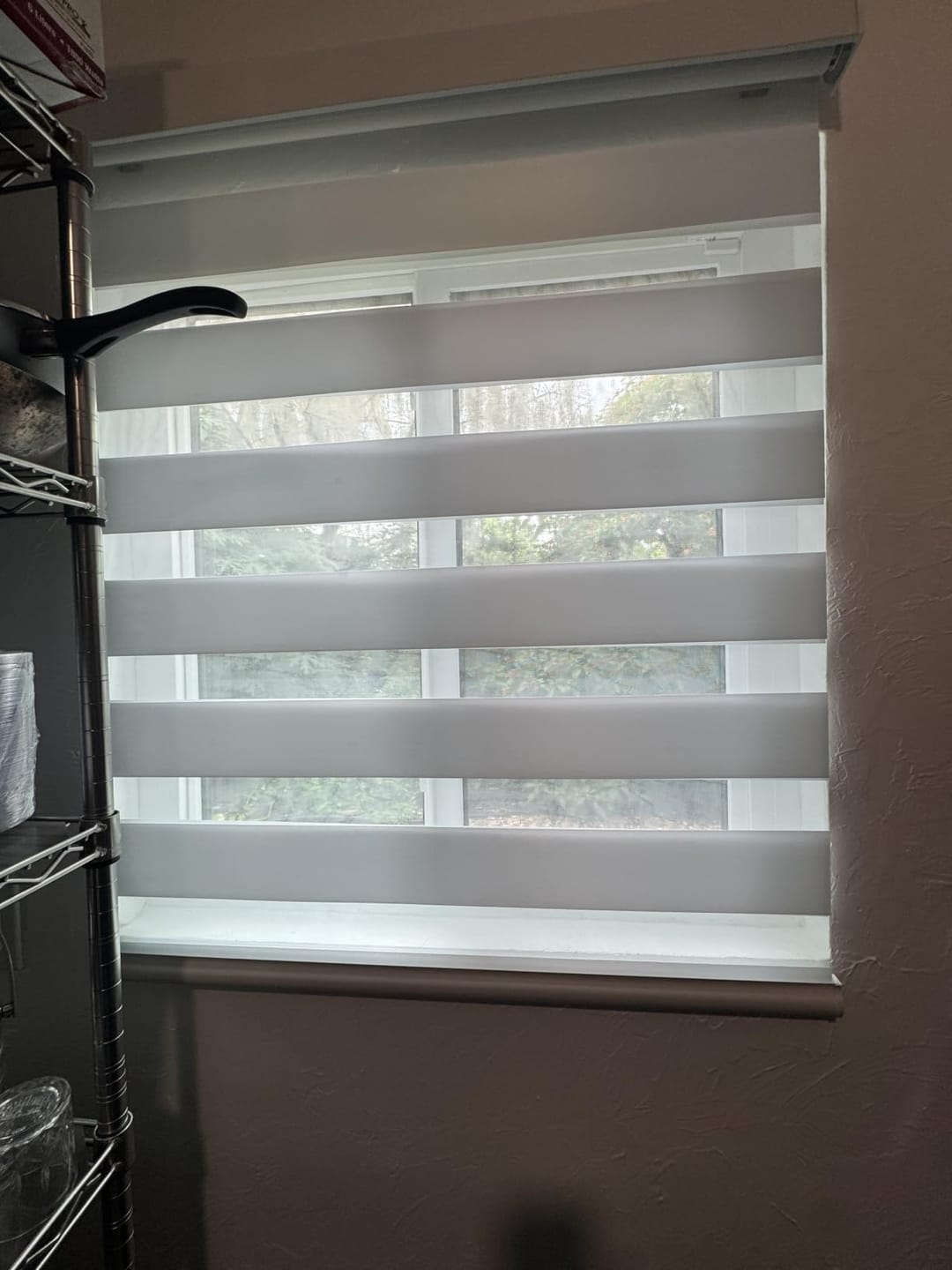 Customer photo review of Bringnox Motorized Zebra Roller Blinds 100% Blackout