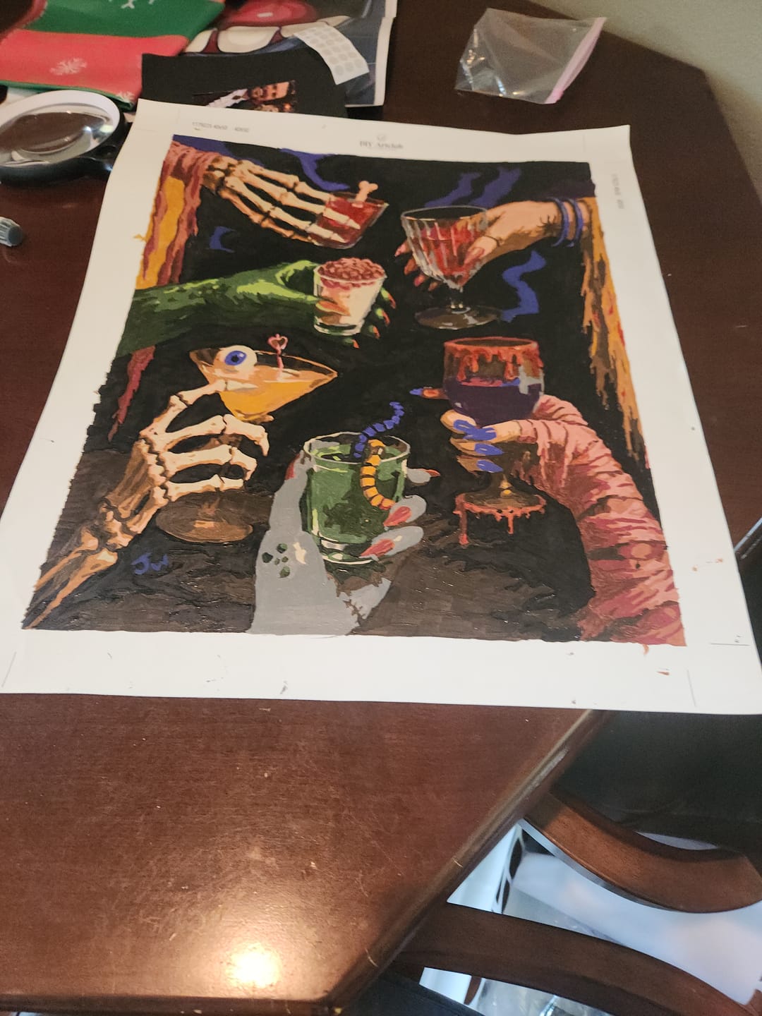 Customer photo review of Monster Happy Hour | Paint by Number