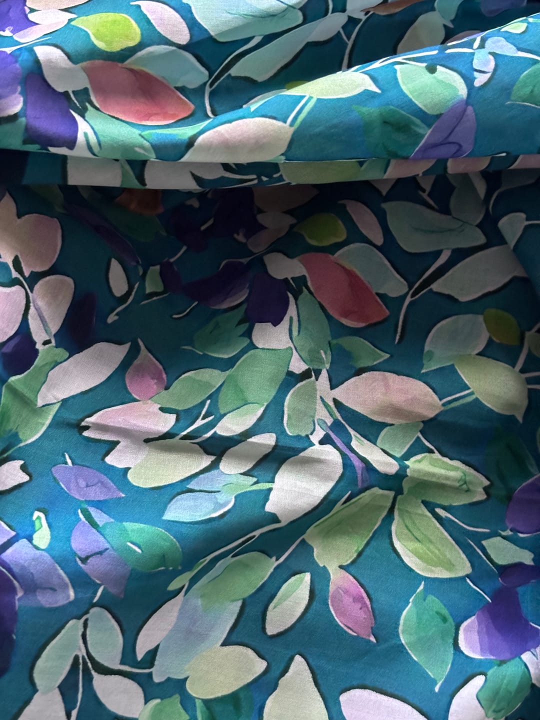 Customer photo review of Scattered Leaves Cotton Lawn Fabric