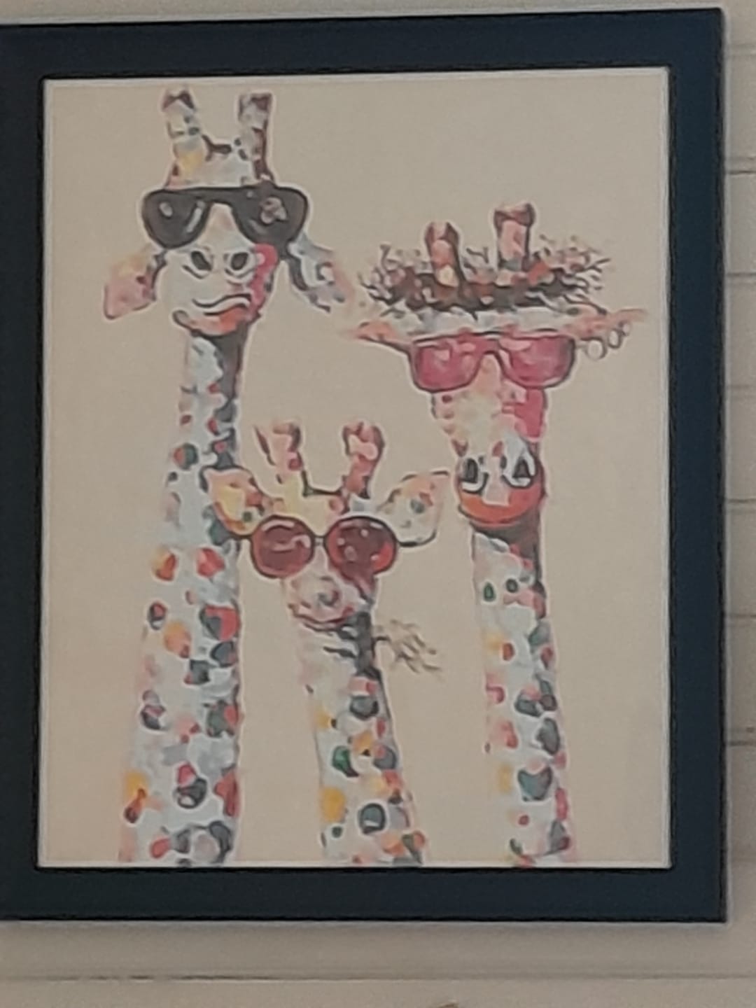 Customer photo review of Famille Girafes Pop art
