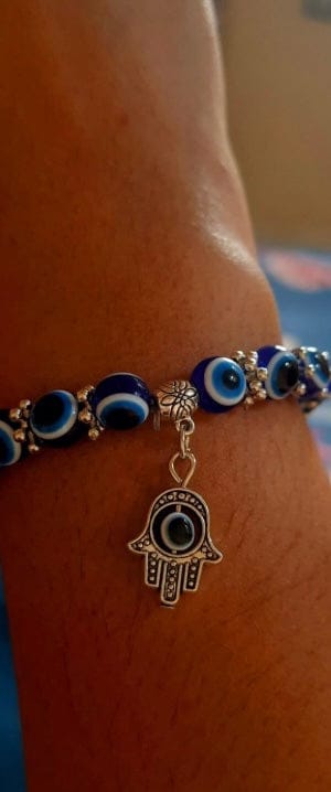 Customer photo review of Evil Eye Bead Hamsa Hand Charm Protection Bracelet