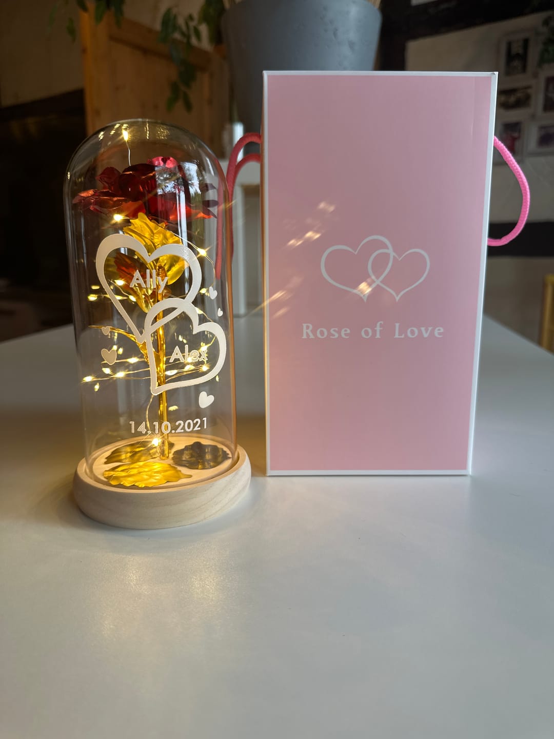 Customer photo review of Ich liebe dich - Paar-Goldene Rose