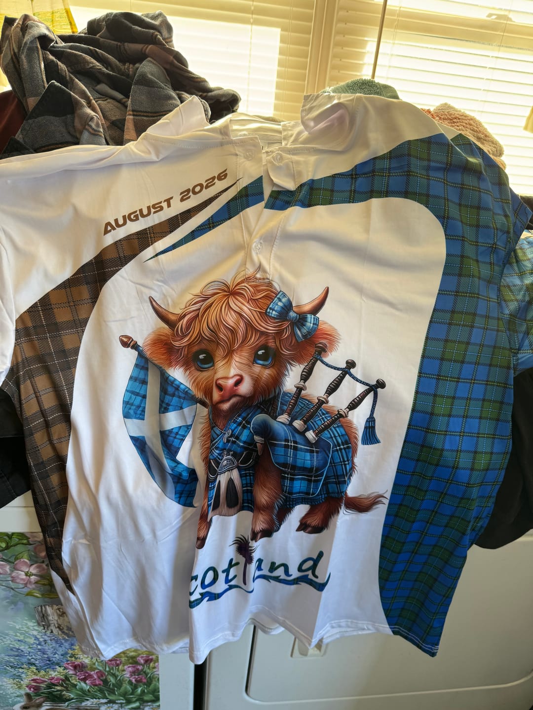 Customer photo review of Unisex Shirt - Custom Text Shirt, Scotland Highland Cow Shirt