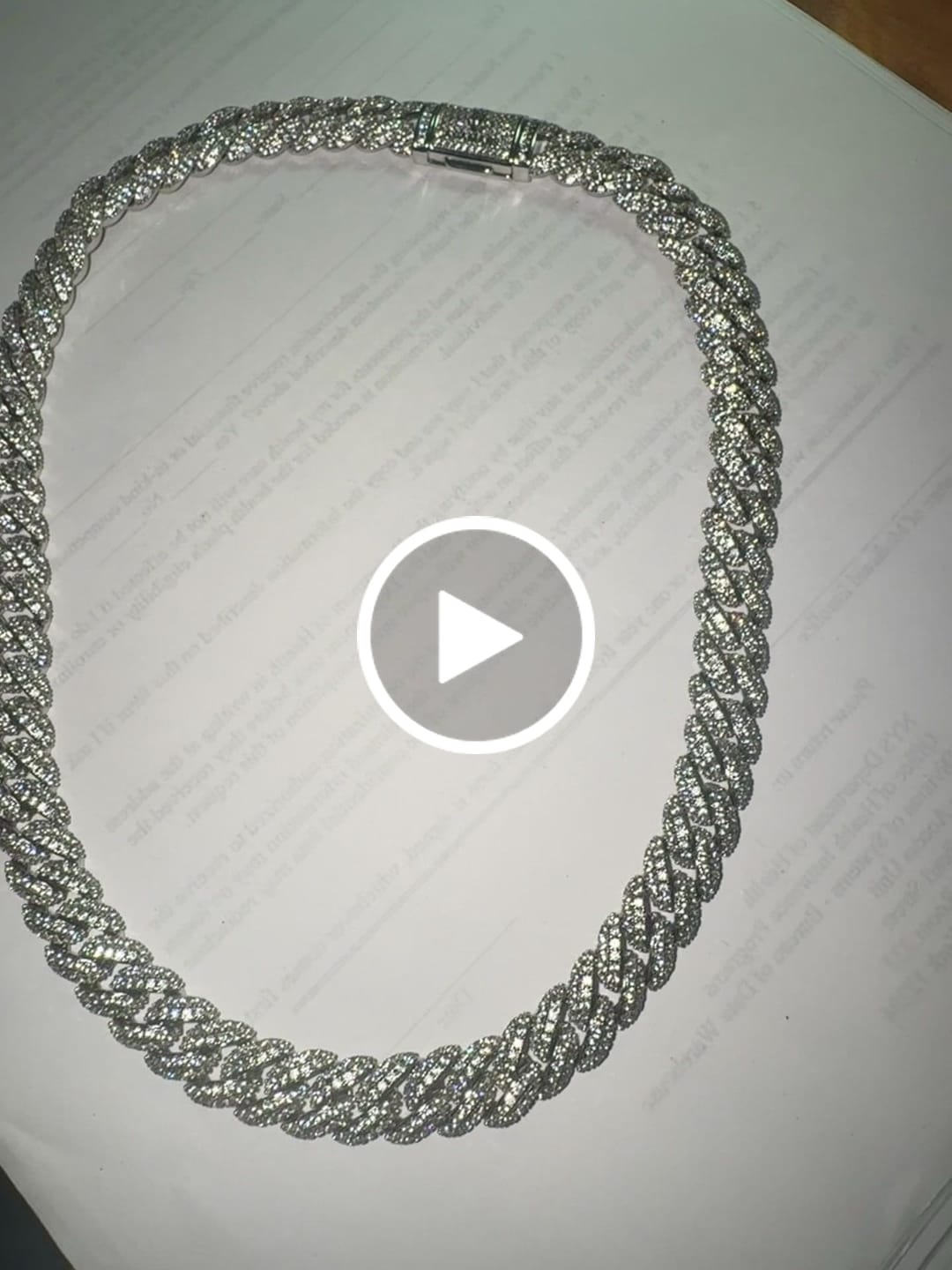 Customer video review of 8mm Iced Cuban Link Chain - White Gold