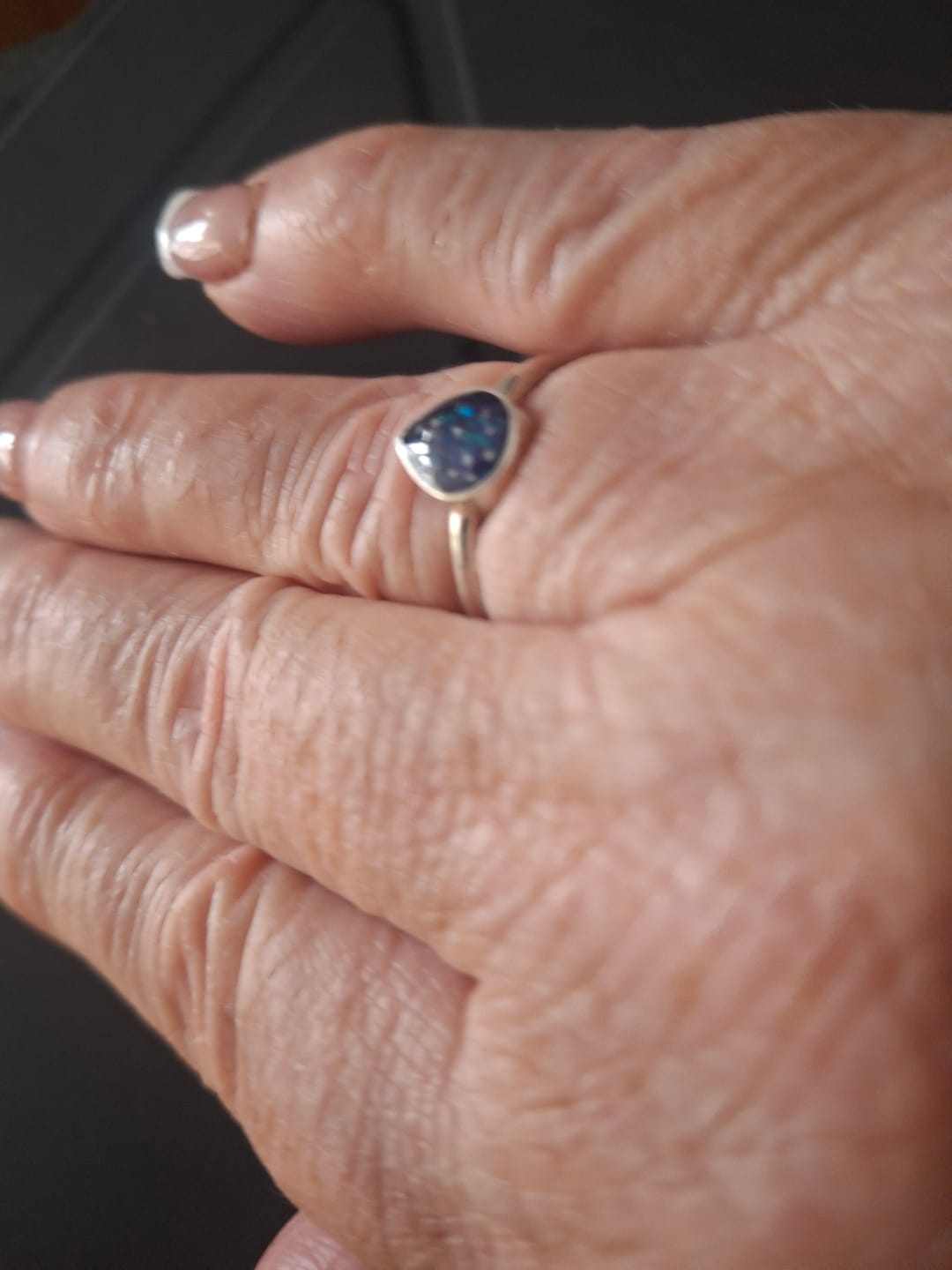 Customer photo review of Plain teardrop ring