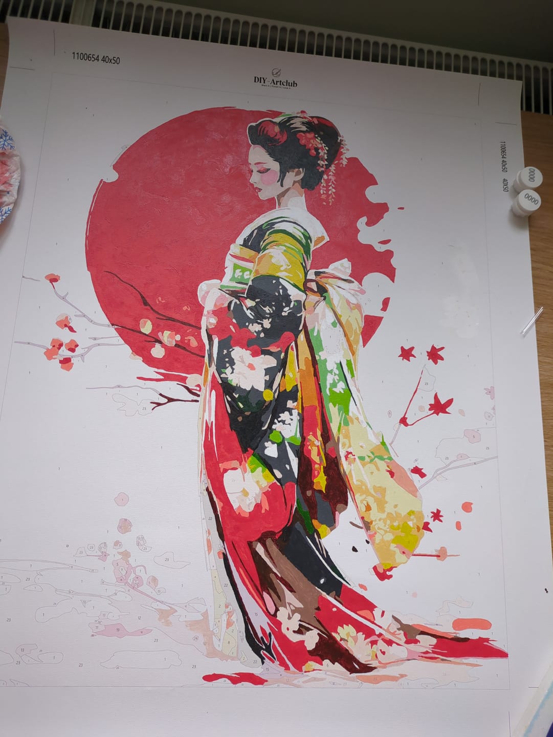 Customer photo review of Japanese Geisha | Paint by Numbers