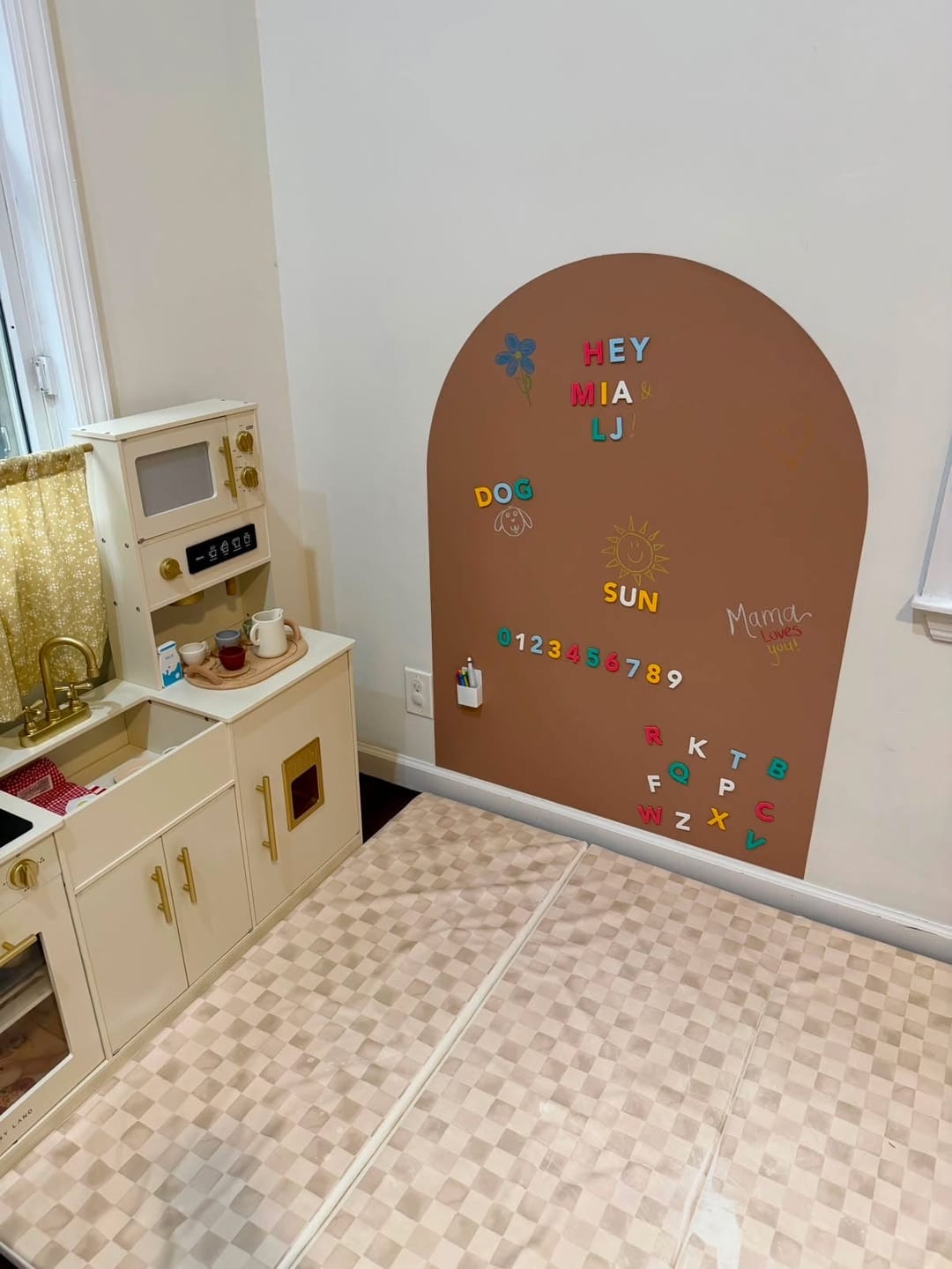 Customer photo review of Ultra Mag Extra Large Play Wall, Kids Learning Board 47"x35" (120cmx90cm)