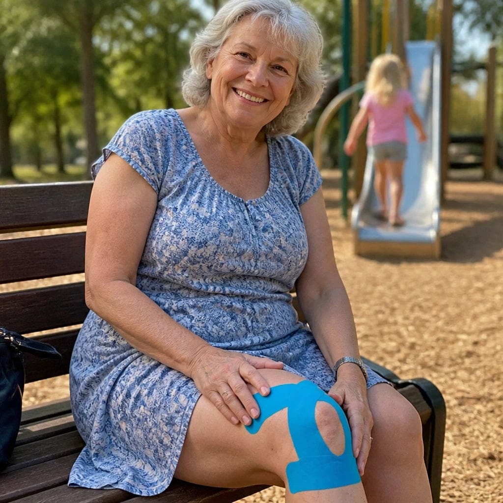 Customer photo review of APRIS Relief-Cut™ Knee Tape