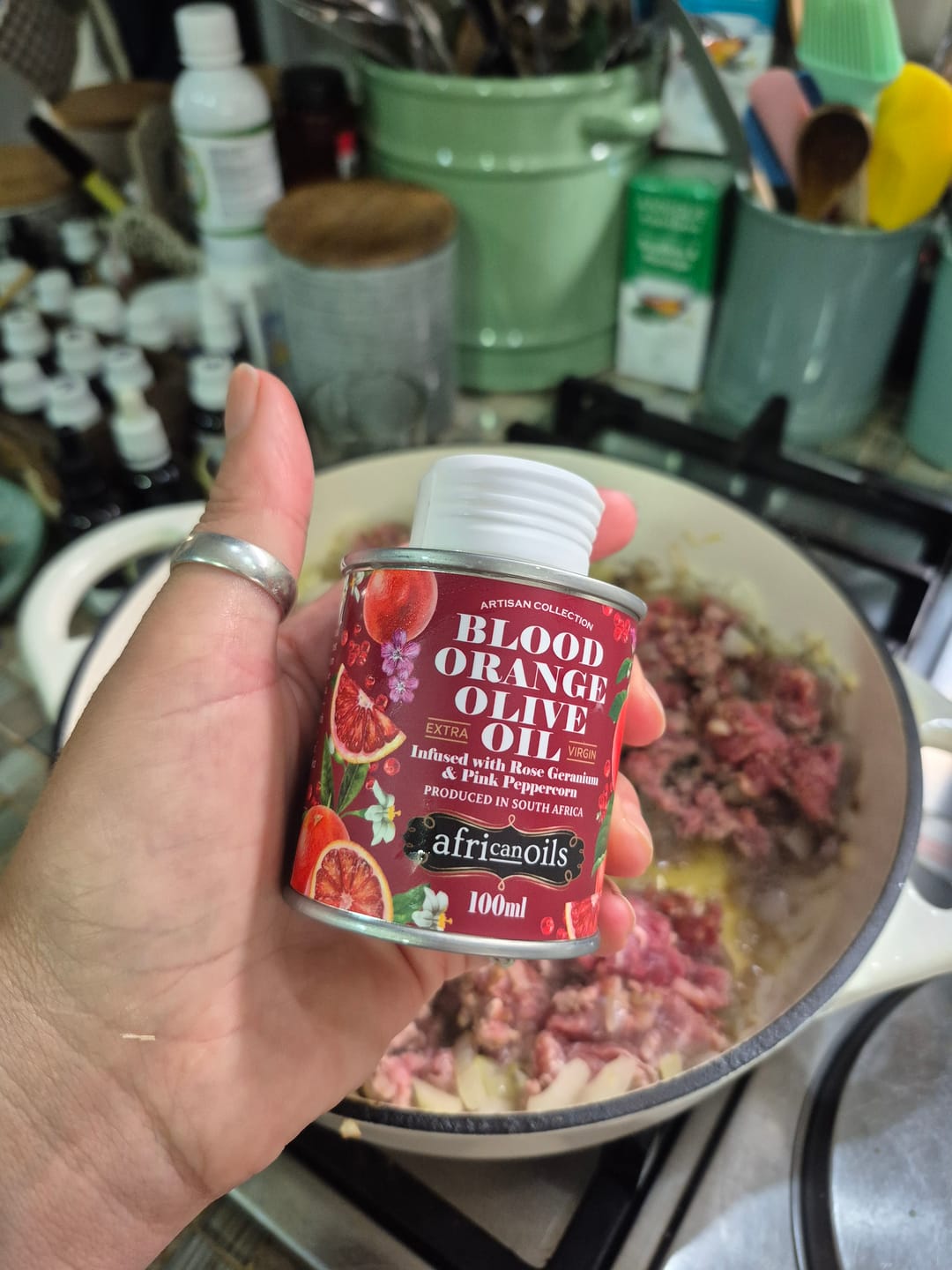 Customer photo review of Blood Orange Olive Oil infused with Rose Genarium & Pink Peppercorn