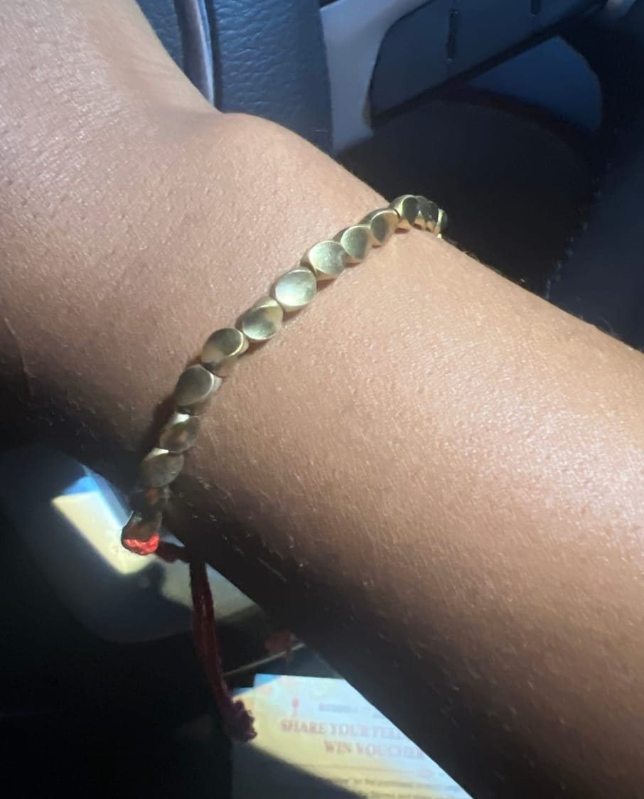 Customer photo review of Tibetan Copper Beads Bracelet