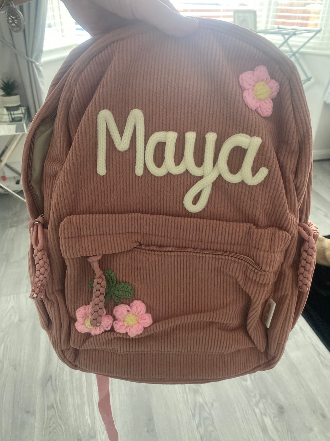Customer photo review of K&C - Personalized Knitted Backpack