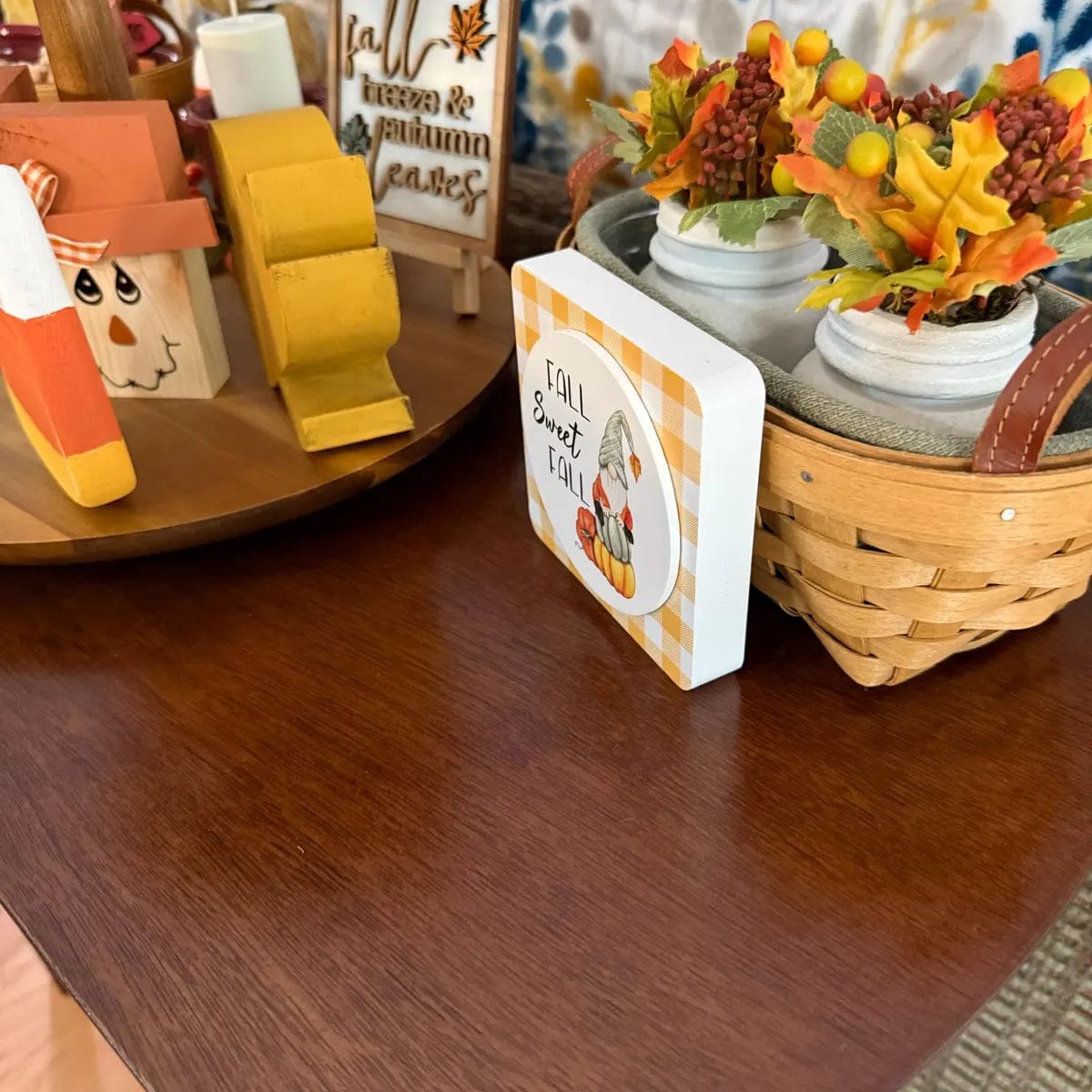 Customer photo review of Classic Fall Themed Tiered Tray Decor Bundle