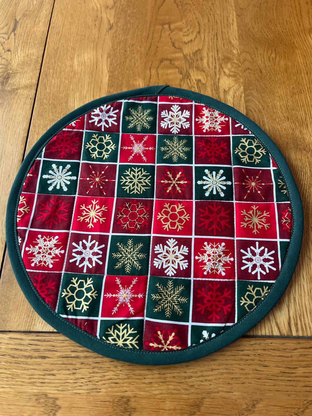 Customer photo review of Snowflake Squares Christmas Cotton Fabric