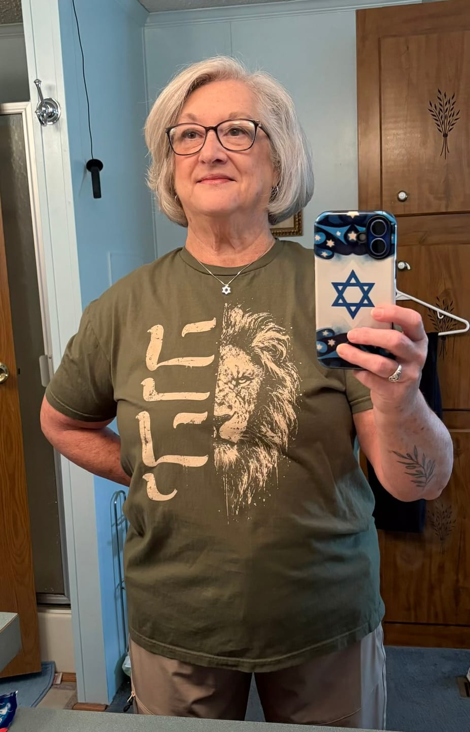 Customer photo review of YHWH Lion T-Shirt