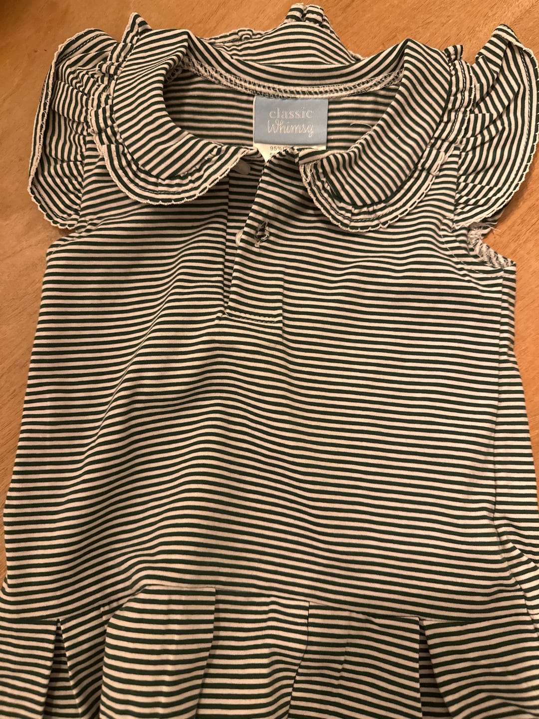 Customer photo review of Hunter Green Stripe Ruth Dress