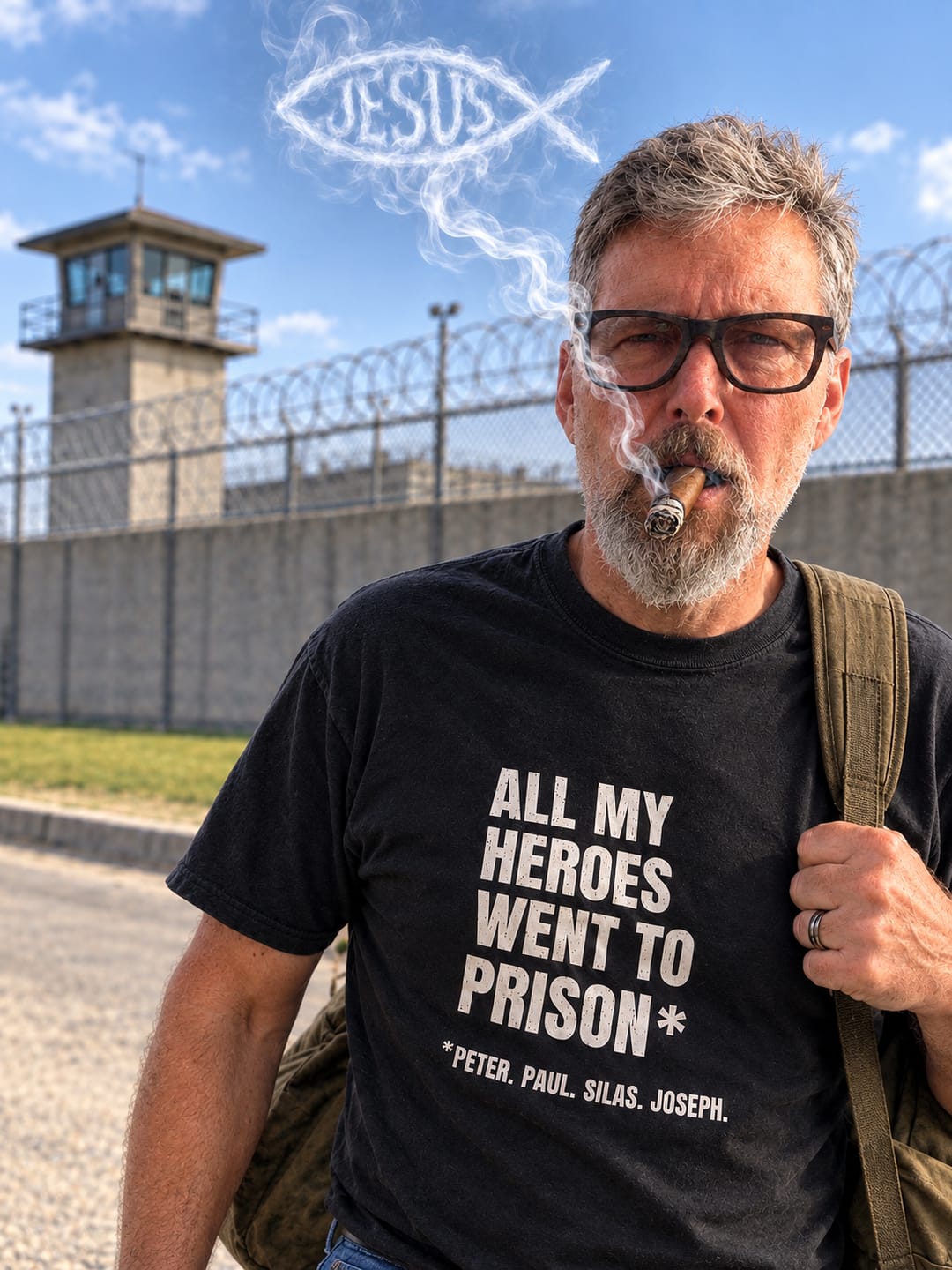 Customer photo review of Heroes T-shirt