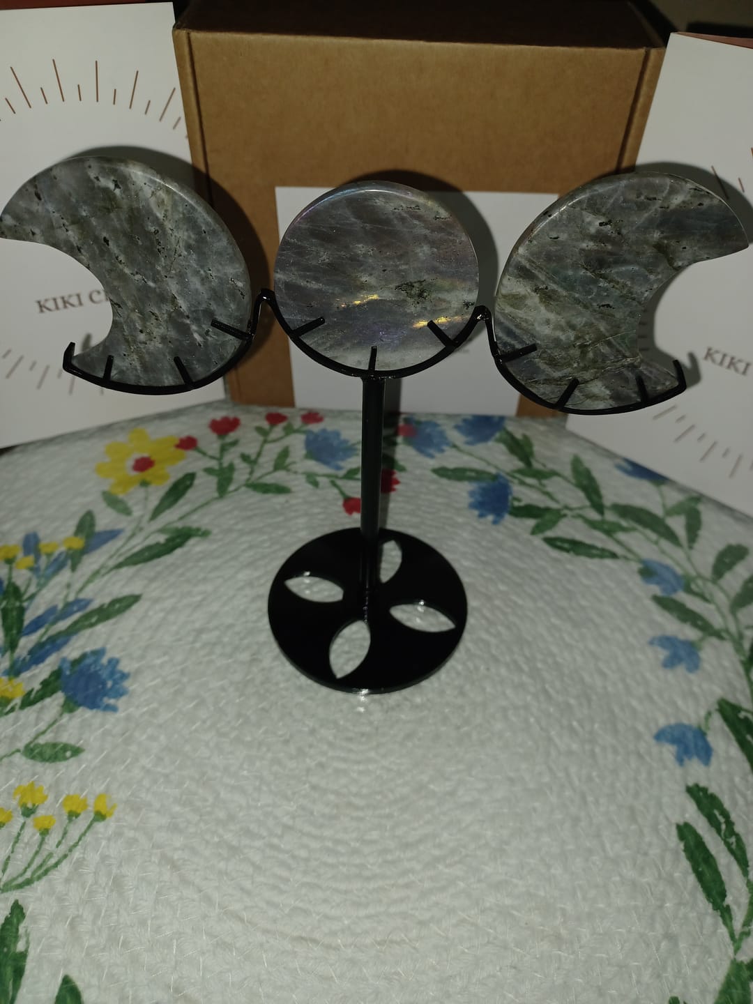 Customer photo review of Unique,A Slightly Imperfect Natural Crystal Triple Moon With Stand