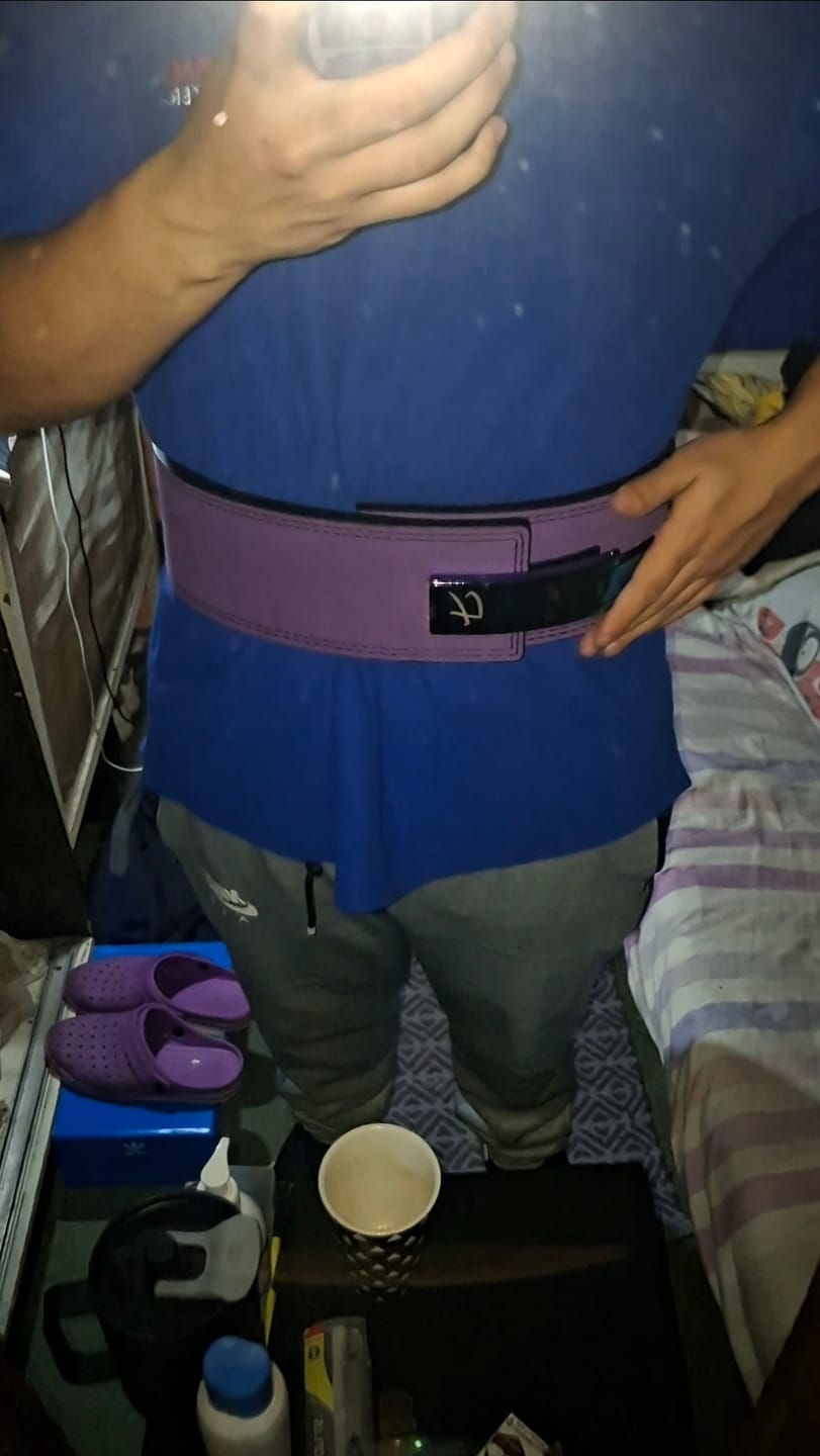 Customer photo review of 13MM Lever Belt - Purple