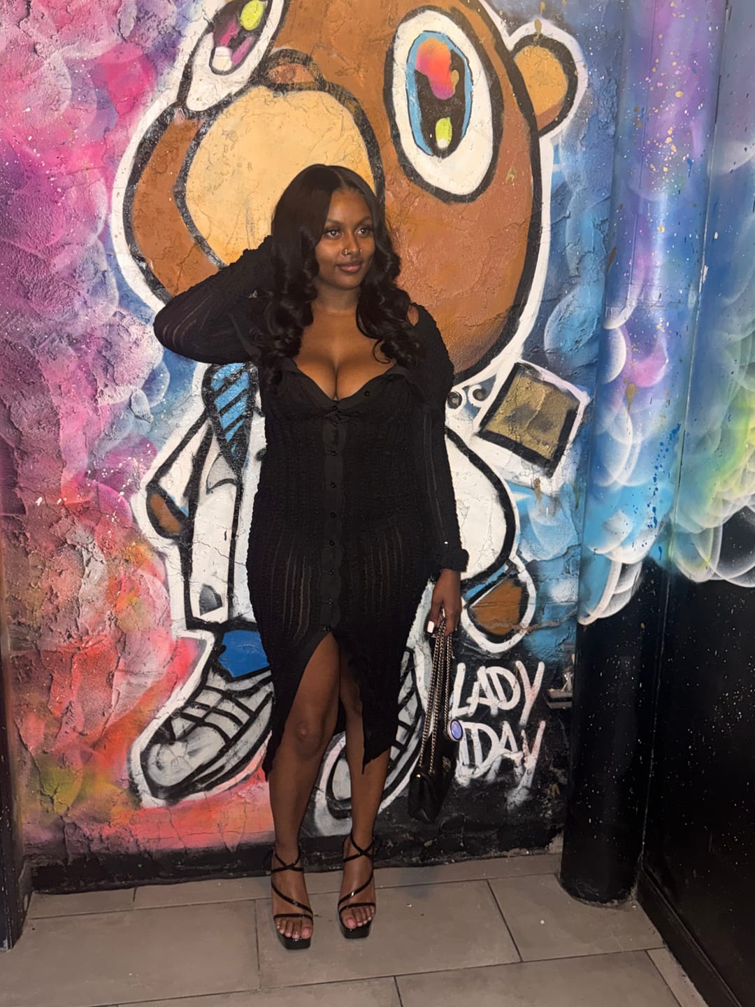 Customer photo review of Melody Off Shoulder Midi Dress