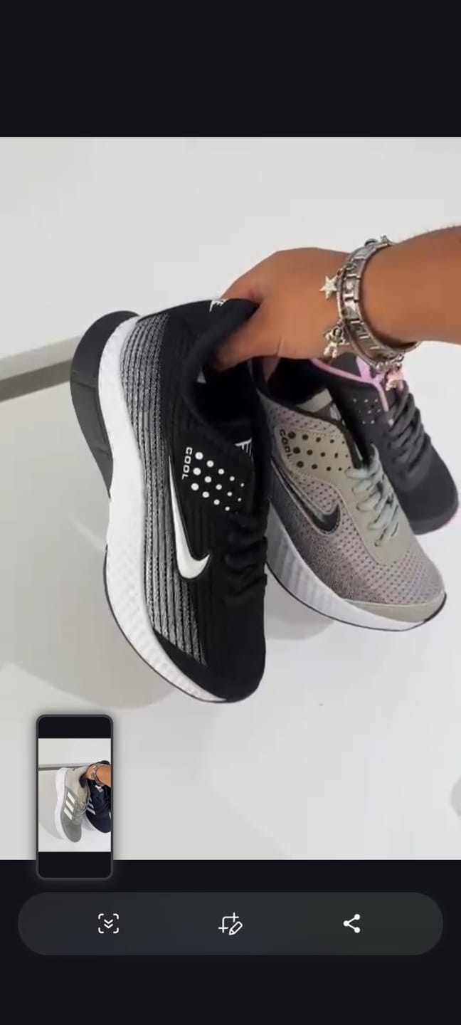 Customer photo review of Paq 6 Pares Tenis 013 Negro Blanco 23/26.5