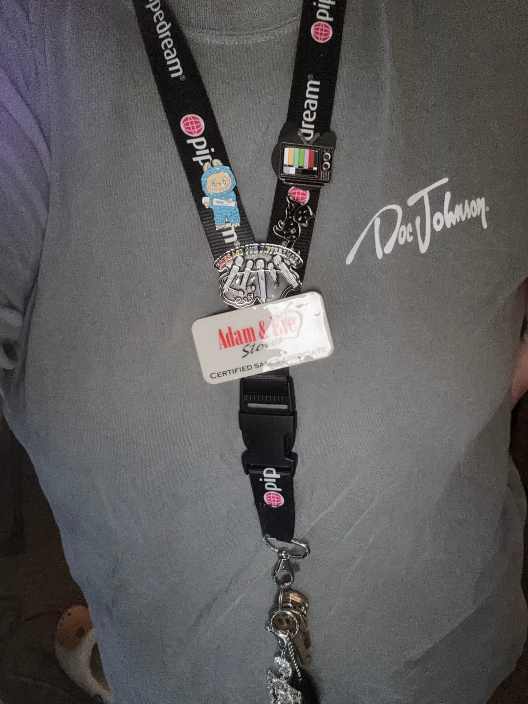 Customer photo review of Doc Johnson Cursive T-Shirt - Gray