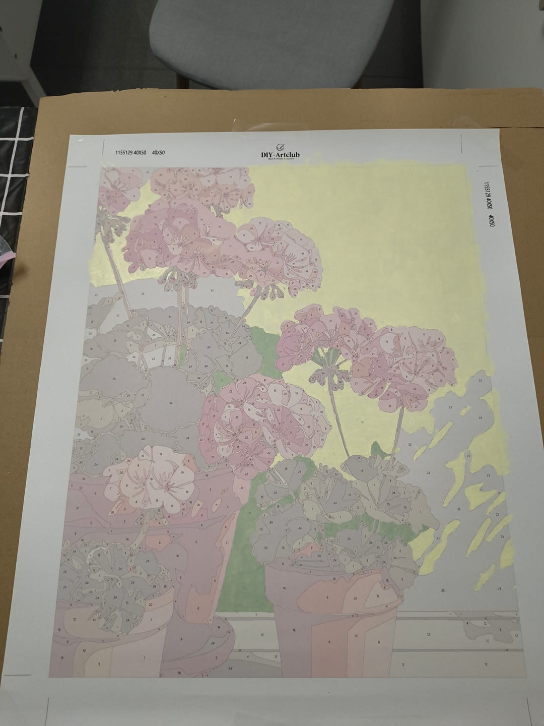 Customer photo review of Geranium Morning | Paint by Number