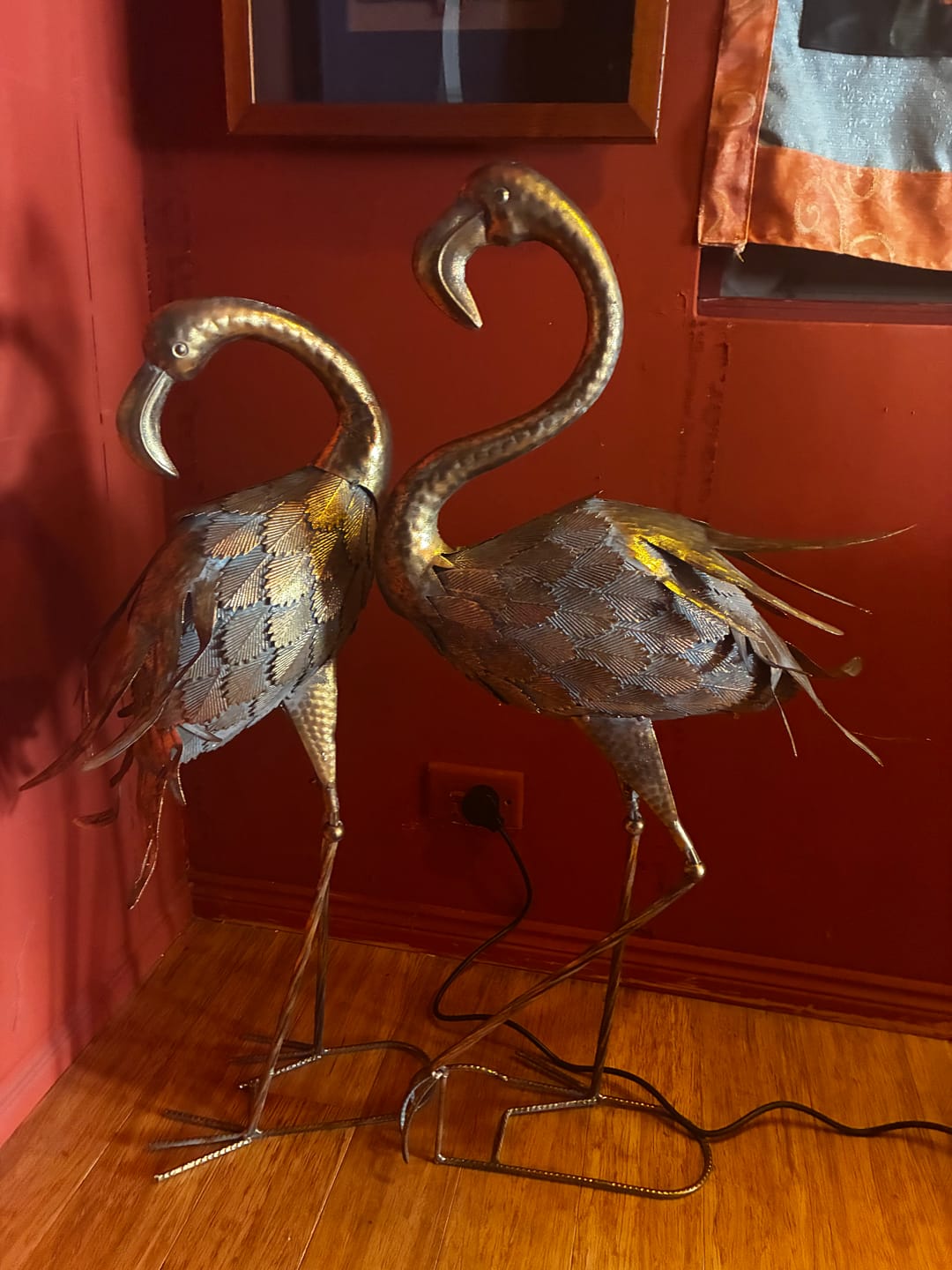 Customer photo review of The Plumier Pair French Provincial Flamingo Sculptures, Antique Gold Metal (Set of 2)