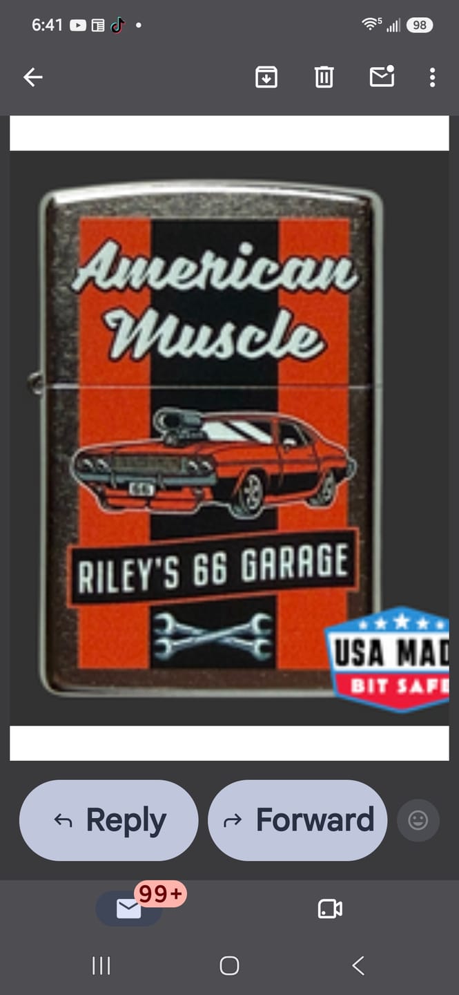 Customer photo review of American Muscle Zippo Bit Safe - 1 of 10 - Riley's 66 Original Artwork