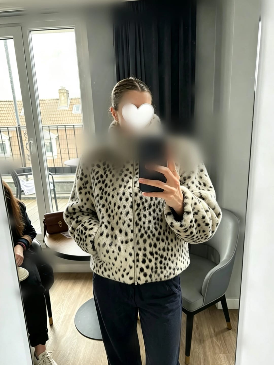 Customer photo review of Daniela High Neck Leopard Faux Fur Jacket